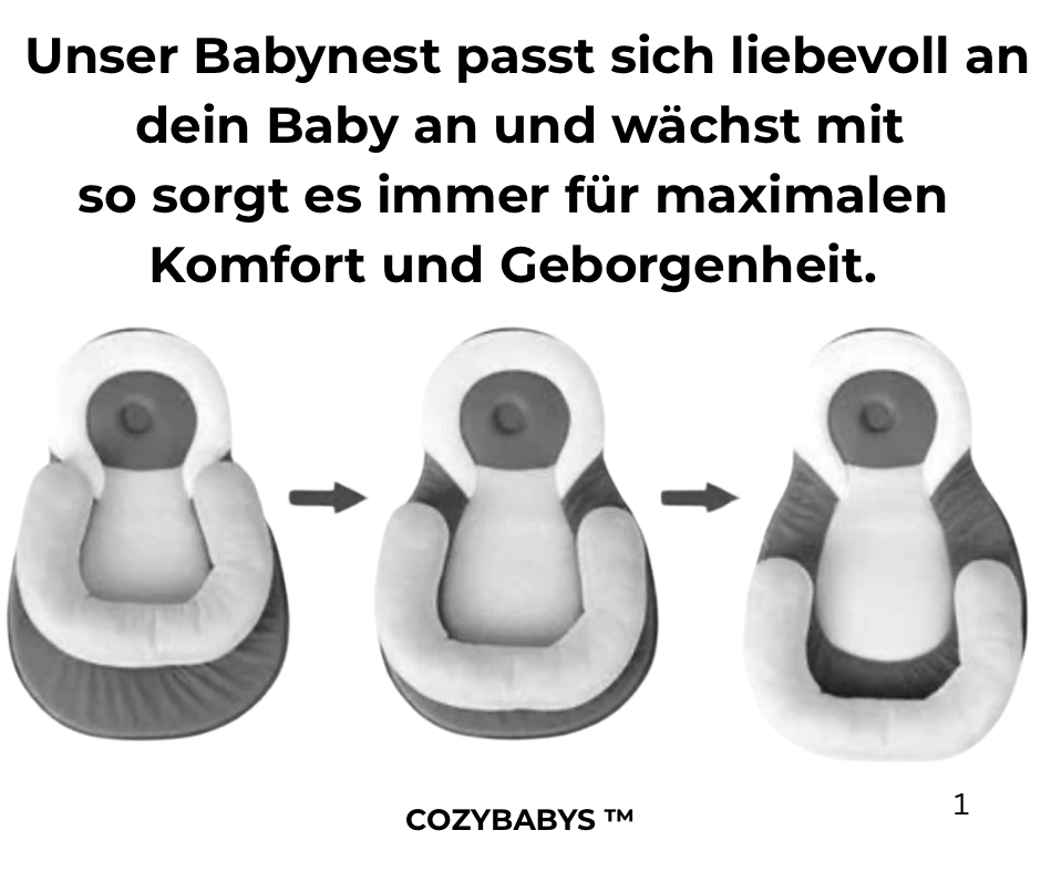 CozyNest- Verstellbares Babynest für gesunden Schlaf und Linderung von Reflux und Koliken