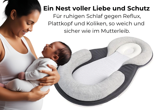 CozyNest- Verstellbares Babynest für gesunden Schlaf und Linderung von Reflux und Koliken