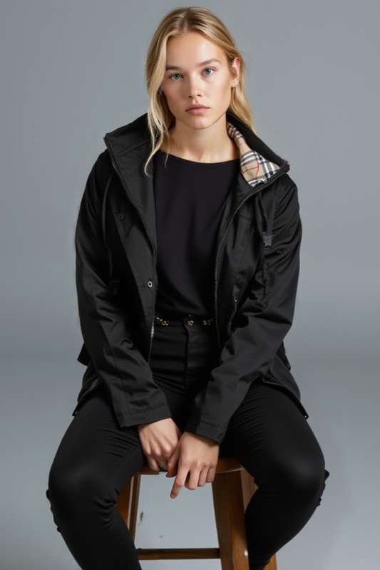 Elvessa Plaid Rain Jacket